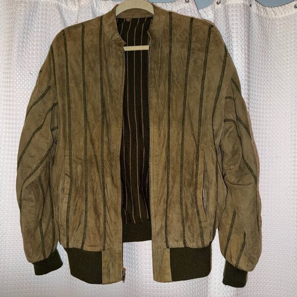 Aldo Other - Vintage Olive Green Leather Bomber Jacket – Men’s L